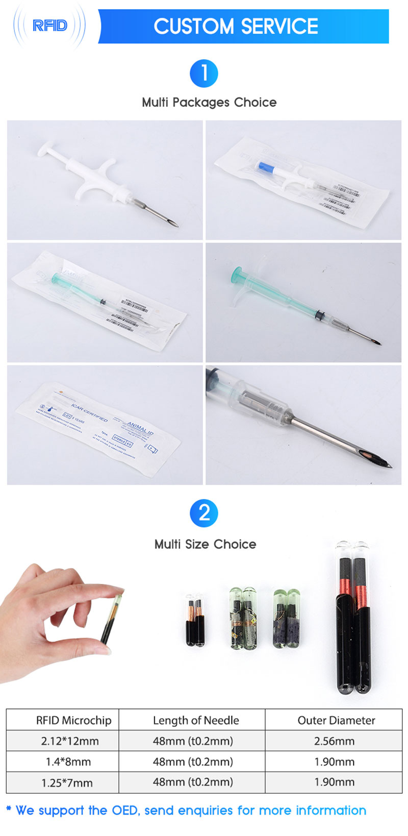Etiqueta bioelectrònica de tub de vidre RFID d'injecció d'animals 3