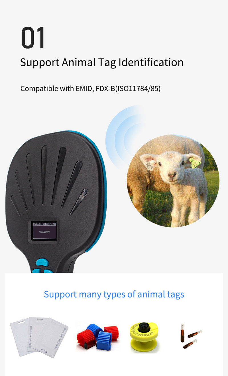 Lector d'etiquetes d'animals RFID de mà multifunció 2