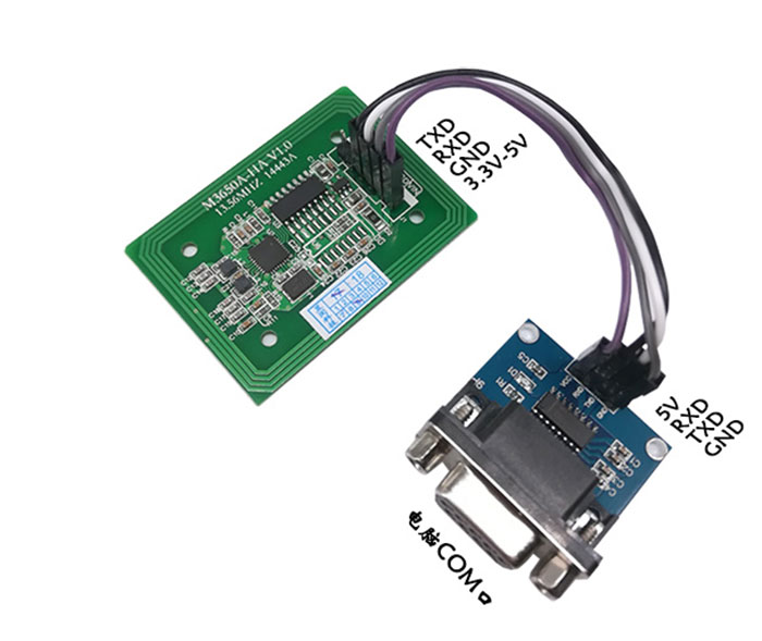 Mòdul lector de targetes IC RFID d'alta freqüència sense contacte S50 llegir i escriure port sèrie d'inducció RS232 TTL 4