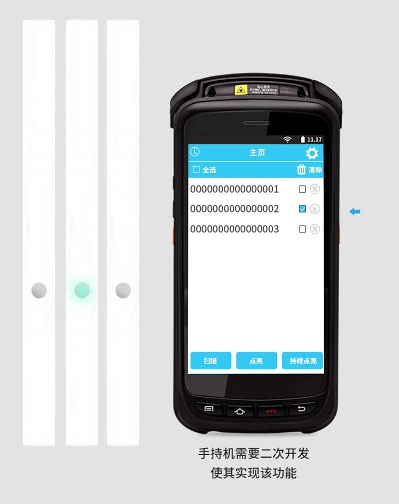 Llum RFID Posicionament d'etiqueta electrònica UHF Etiqueta antimetall passiva Llum LED Posicionament i cerca d'articles Gestió intel·ligent passiva antimetall 3