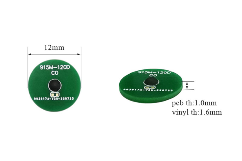 Etiqueta UHF de 12 mm de material PCB resistent a alta temperatura RFID electrònica protocol d'etiquetes ISO/IEC18000-6