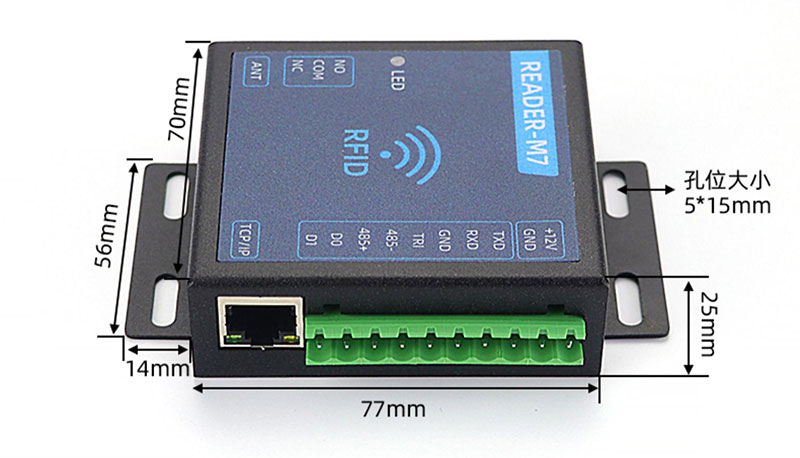 Mòdul lector RFID UHF identificació de la freqüència del port de la xarxa del port sèrie de la radiofreqüència Lector d'etiquetes electrònics UHF 915MHz